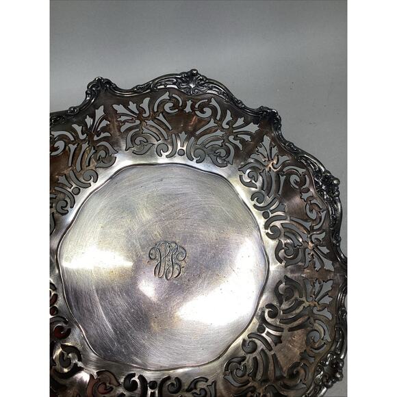 Reed & Barton Silverplate Pierced Footed Fruit Bowl #4865 - Picture 4 of 9